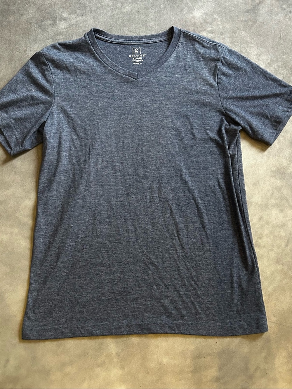 George Men’s V-Neck Short Sleeve Tee - Heather Blue/Grey